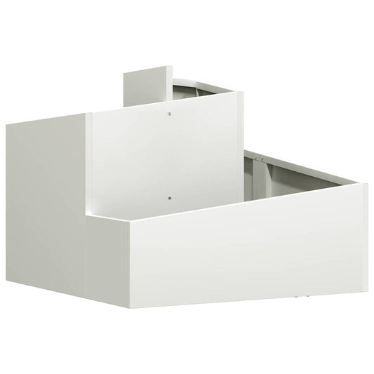 vidaXL Γλάστρα Κήπου Λευκό 60 x 60 x 50 εκ Ψυχρής έλασης χάλυβας