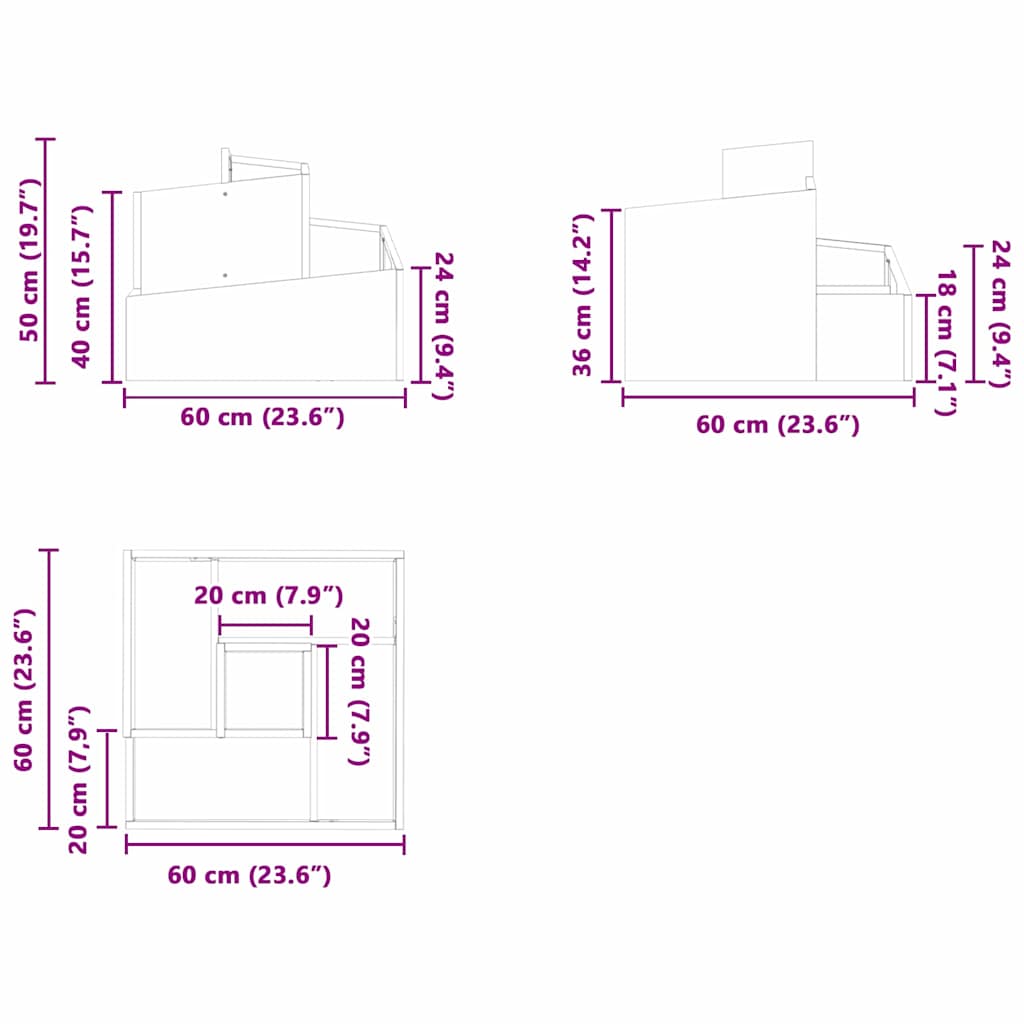 vidaXL Γλάστρα Κήπου Καφέ 60 x 60 x 50 εκ Ατσάλι σκληρυθέν στον αέρα