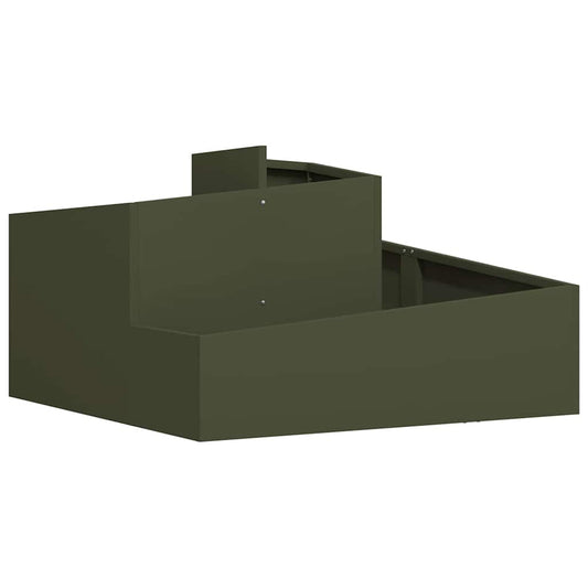 vidaXL Γλάστρα Κήπου Λαδί 80 x 80 x 50 εκ. Ψυχρής έλασης χάλυβας