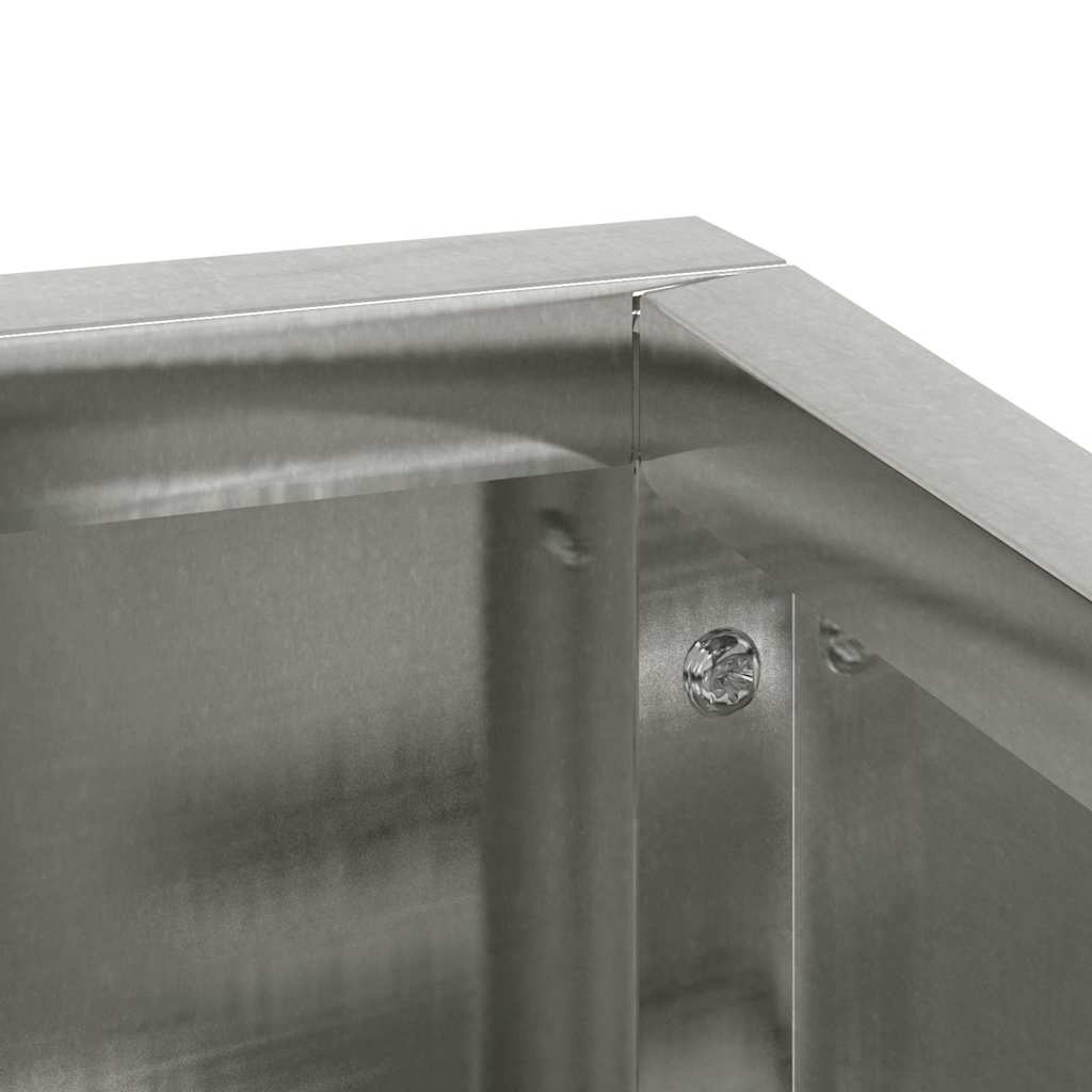 vidaXL Γλάστρα Κήπου Ασημί 80 x 80 x 50 εκ. Ανοξείδωτο ατσάλι