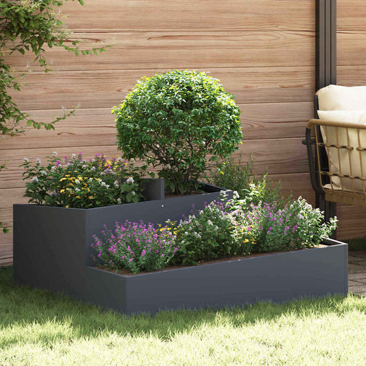 vidaXL Γλάστρα Κήπου Ανθρακί 100 x 100 x 50 cm Ψυχρής έλασης χάλυβας
