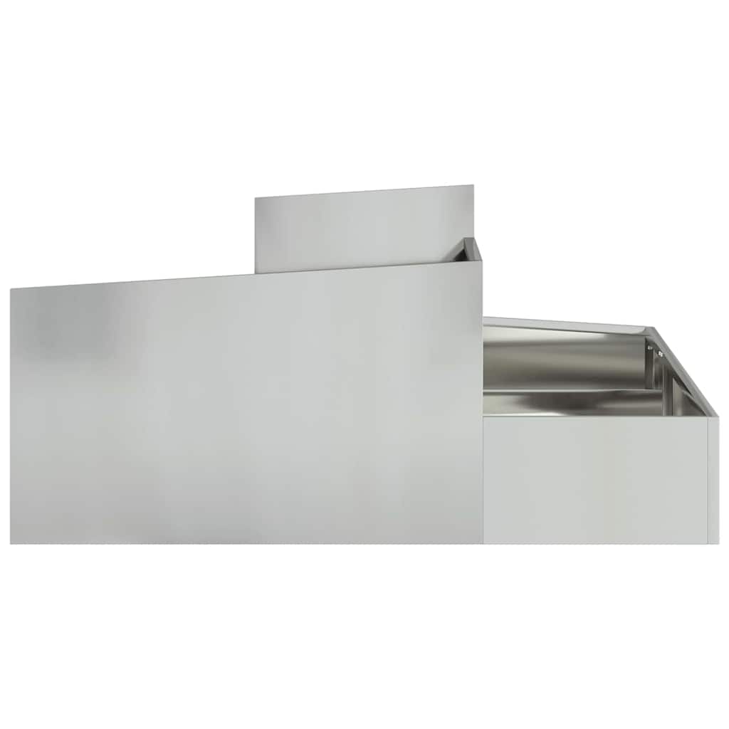 vidaXL Γλάστρα Κήπου Ασημί 100 x 100 x 50 cm Επικαλυμμένος Χάλυβας