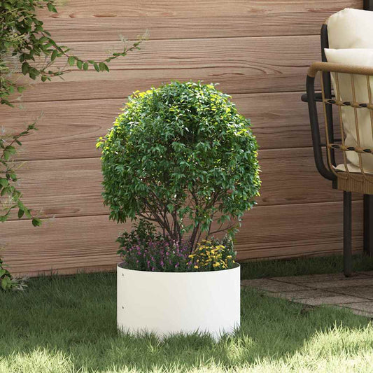 vidaXL Γλάστρα Κήπου Λευκό 30 x 30 x 20 cm Ψυχρής έλασης χάλυβας