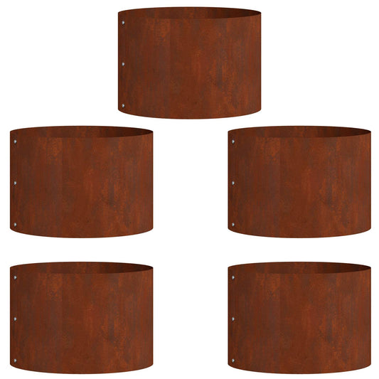 vidaXL Δακτύλιος γλάστρας 5 pcs Καφέ 30 x 30 x 20 cm