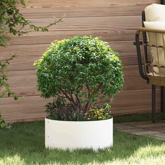 vidaXL Δακτύλιος γλάστρας Λευκό 40 x 40 x 20 cm Ψυχρής έλασης χάλυβας