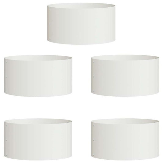 vidaXL Γλάστρα Κήπου 5 pcs Λευκό 40 x 40 x 20 cm Ψυχρής έλασης χάλυβας