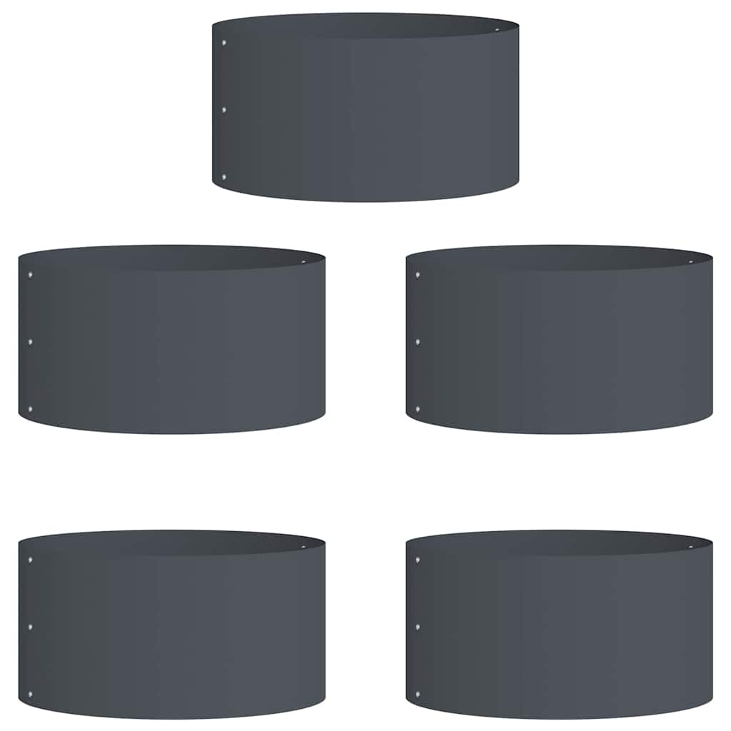 vidaXL Ζαρντινιέρες κήπου 5 pcs Ανθρακί 40 x 40 x 20 cm Ατσάλι