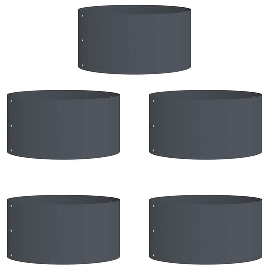vidaXL Ζαρντινιέρες κήπου 5 pcs Ανθρακί 40 x 40 x 20 cm Ατσάλι