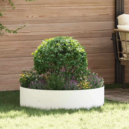 vidaXL Δακτύλιος γλάστρας Λευκό 80 x 80 x 20 cm Ψυχρής έλασης χάλυβας