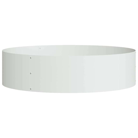 vidaXL Δακτύλιος γλάστρας Λευκό 80 x 80 x 20 cm Ψυχρής έλασης χάλυβας