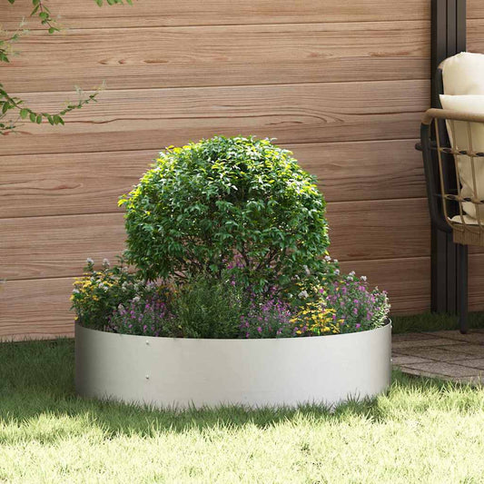 vidaXL Δακτύλιος γλάστρας Ασημί 80 x 80 x 20 cm Ανοξείδωτο ατσάλι