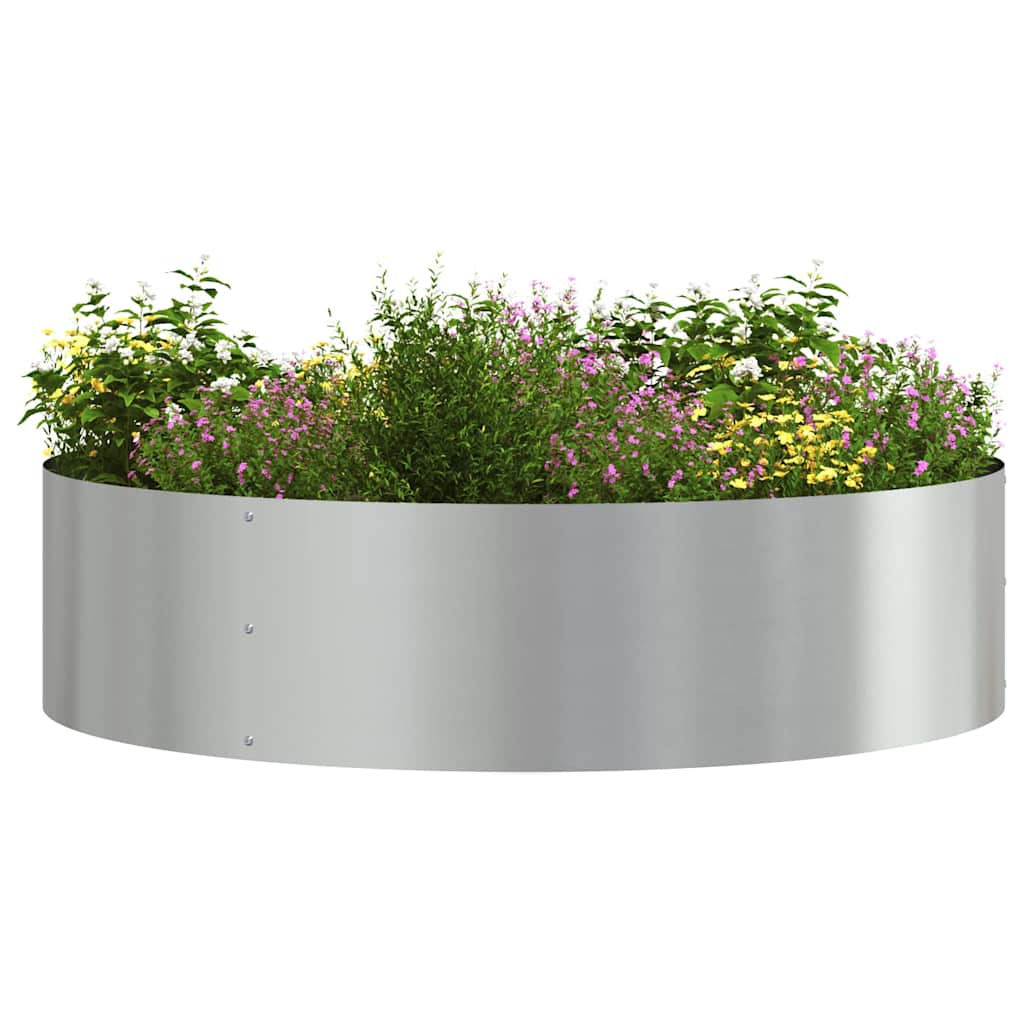 vidaXL Γλάστρα Κήπου Ασημί 80 x 80 x 20 cm Γαλβανισμένος χάλυβας