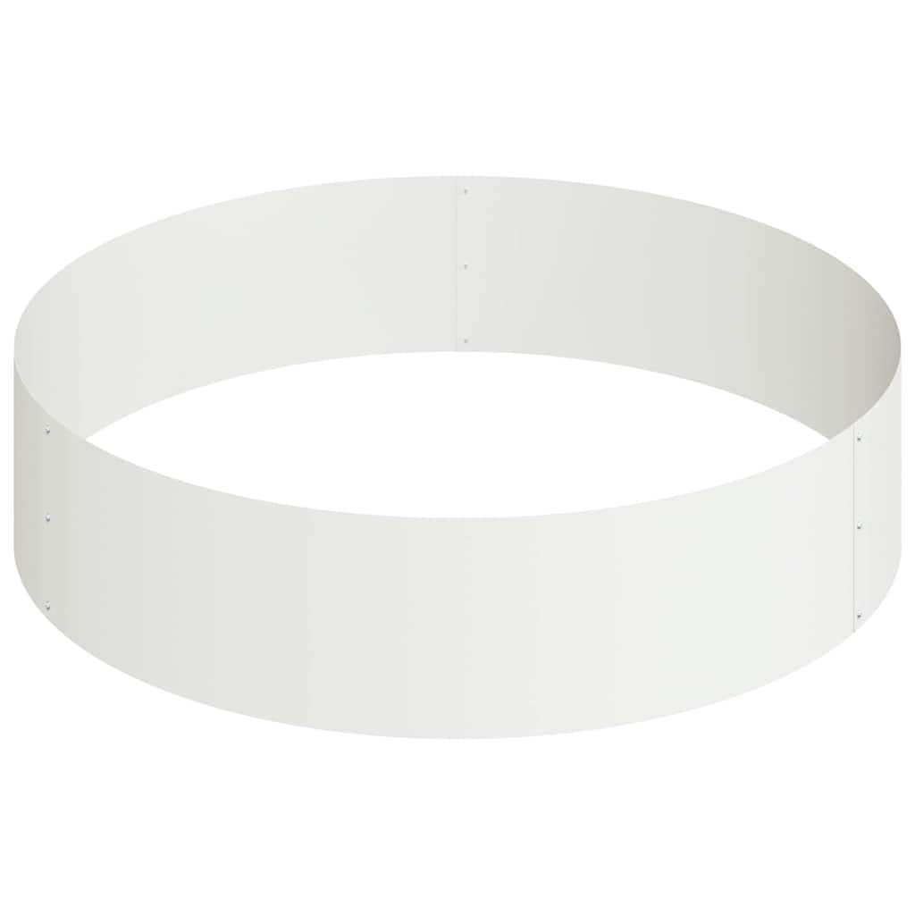 vidaXL Γλάστρα Κήπου Λευκό 90 x 90 x 20 εκ Ψυχρής έλασης χάλυβας