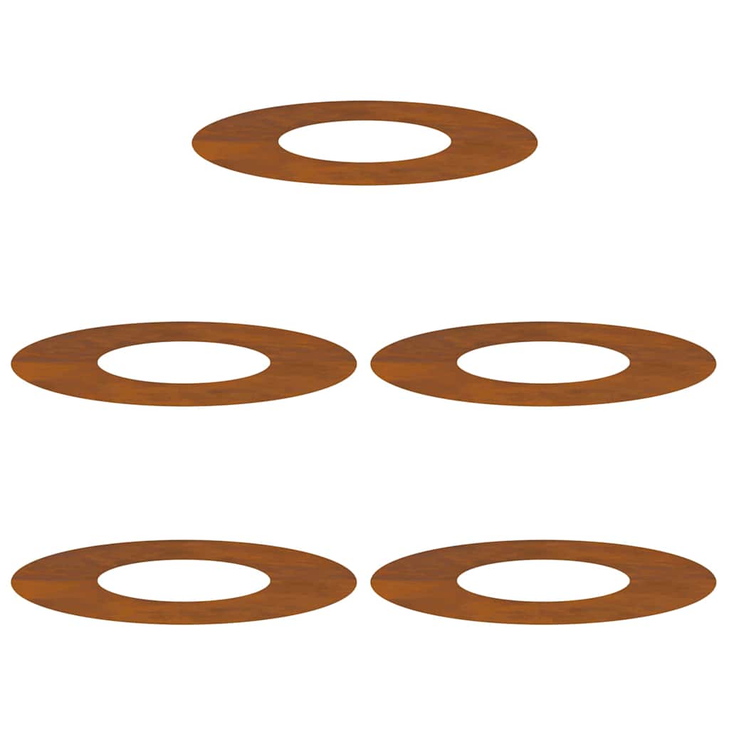 vidaXL Φλατ Δαχτυλίδια Δέντρων 5 pcs Καφέ Ø30 / 60 εκ.