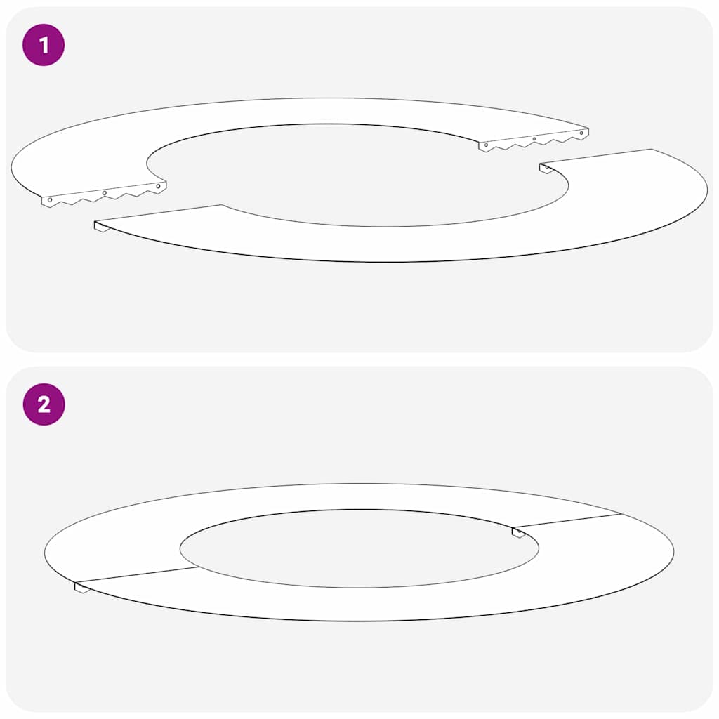 vidaXL κατάλληλο για επίπεδα δαχτυλίδια δέντρου Λευκό Ø40 / 70 εκ.