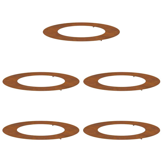 vidaXL Φλατ Δαχτυλίδια Δέντρων 5 pcs Καφέ Ø50 / 80 εκ.