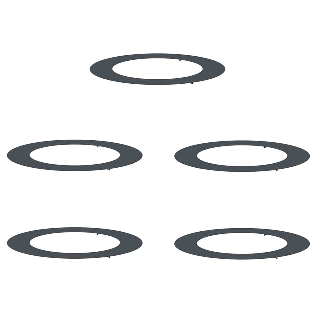 vidaXL Φλατ Δαχτυλίδια Δέντρων 5 pcs Ανθρακί Ø60 / 90 εκ. Ατσάλι