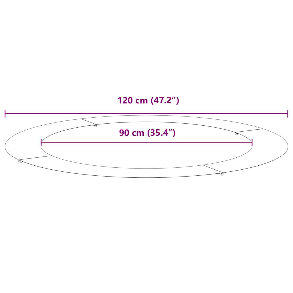 vidaXL κατάλληλο για επίπεδα δαχτυλίδια δέντρου Ανθρακί Ø90 / 120 εκ.