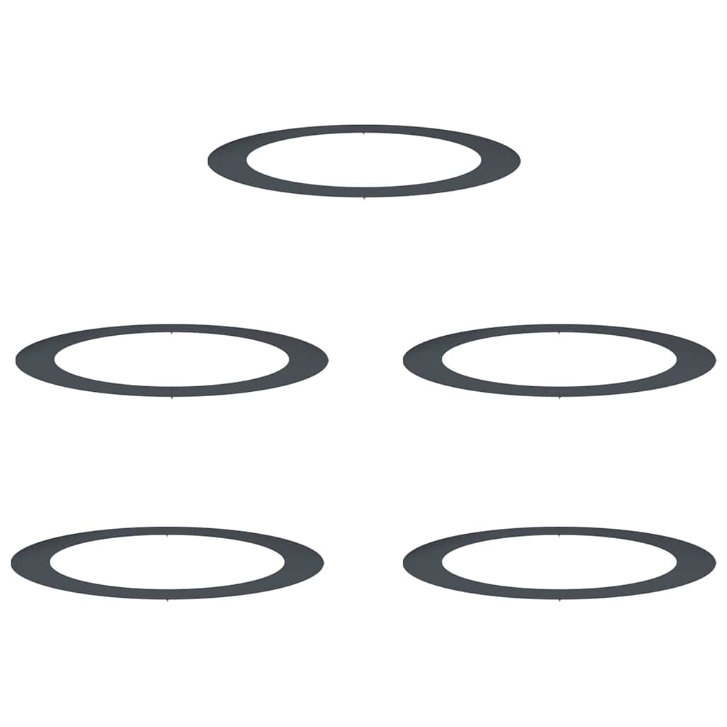 vidaXL Φλατ Δαχτυλίδια Δέντρων 5 pcs Ανθρακί Ø90 / 120 εκ. Ατσάλι