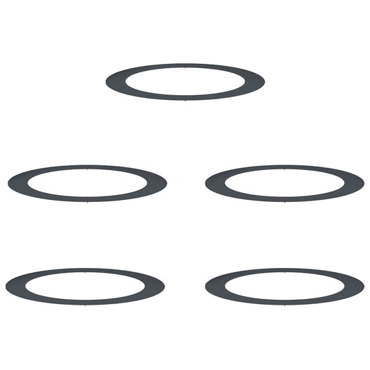 vidaXL Φλατ Δαχτυλίδια Δέντρων 5 pcs Ανθρακί Ø90 / 120 εκ. Ατσάλι