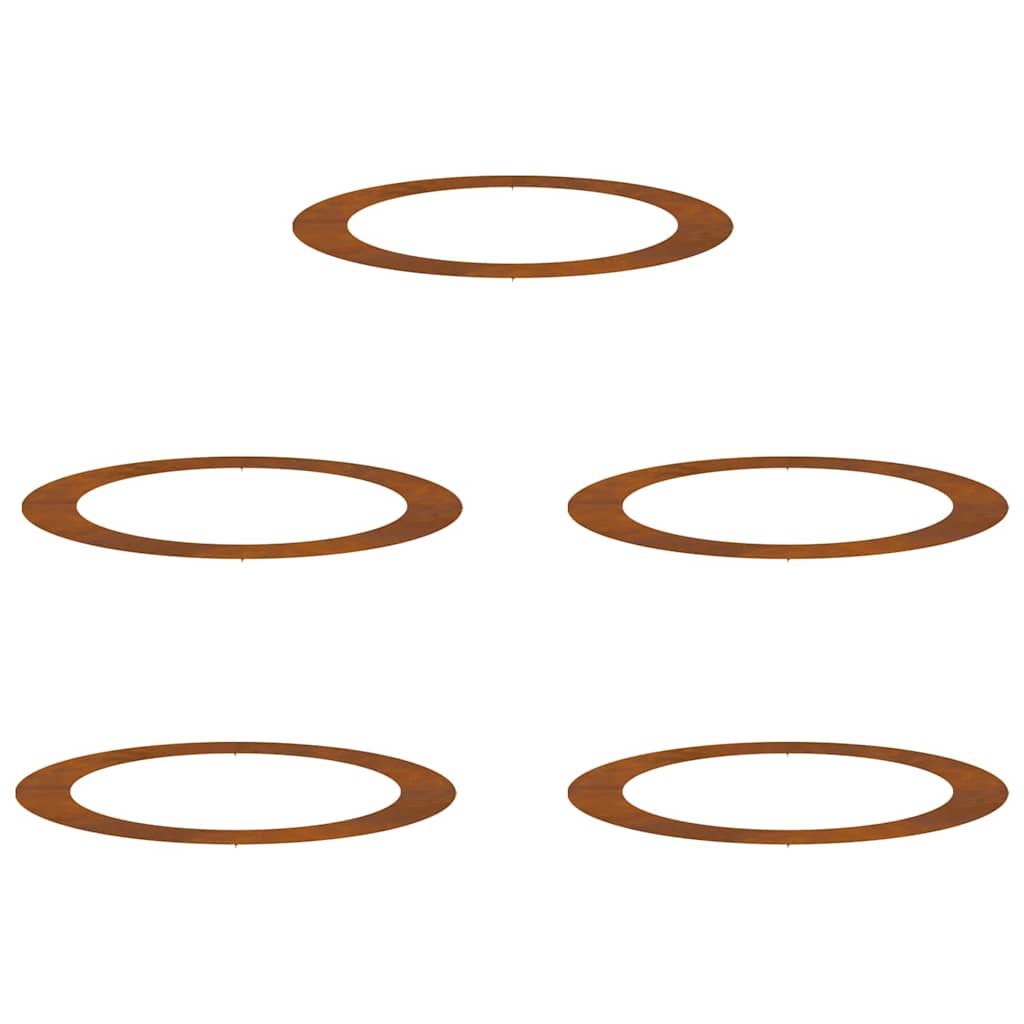 vidaXL Φλατ Δαχτυλίδια Δέντρων 5 pcs Καφέ Ø90 / 120 εκ.