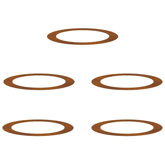 vidaXL Φλατ Δαχτυλίδια Δέντρων 5 pcs Καφέ Ø90 / 120 εκ.