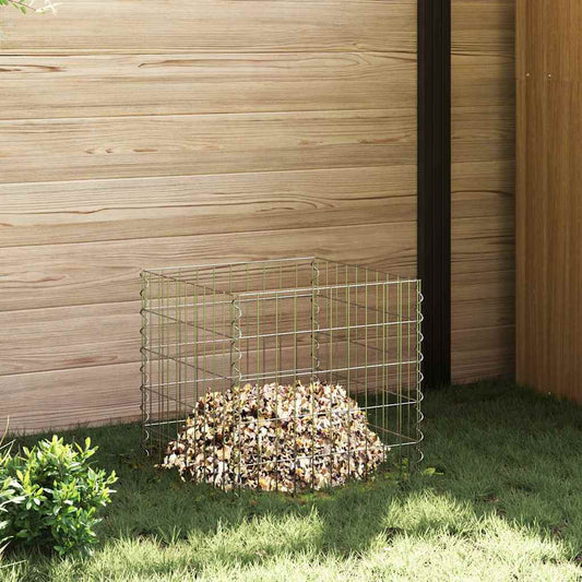 vidaXL Κάδος Κομποστοποίησης Γκρι Ατσάλι