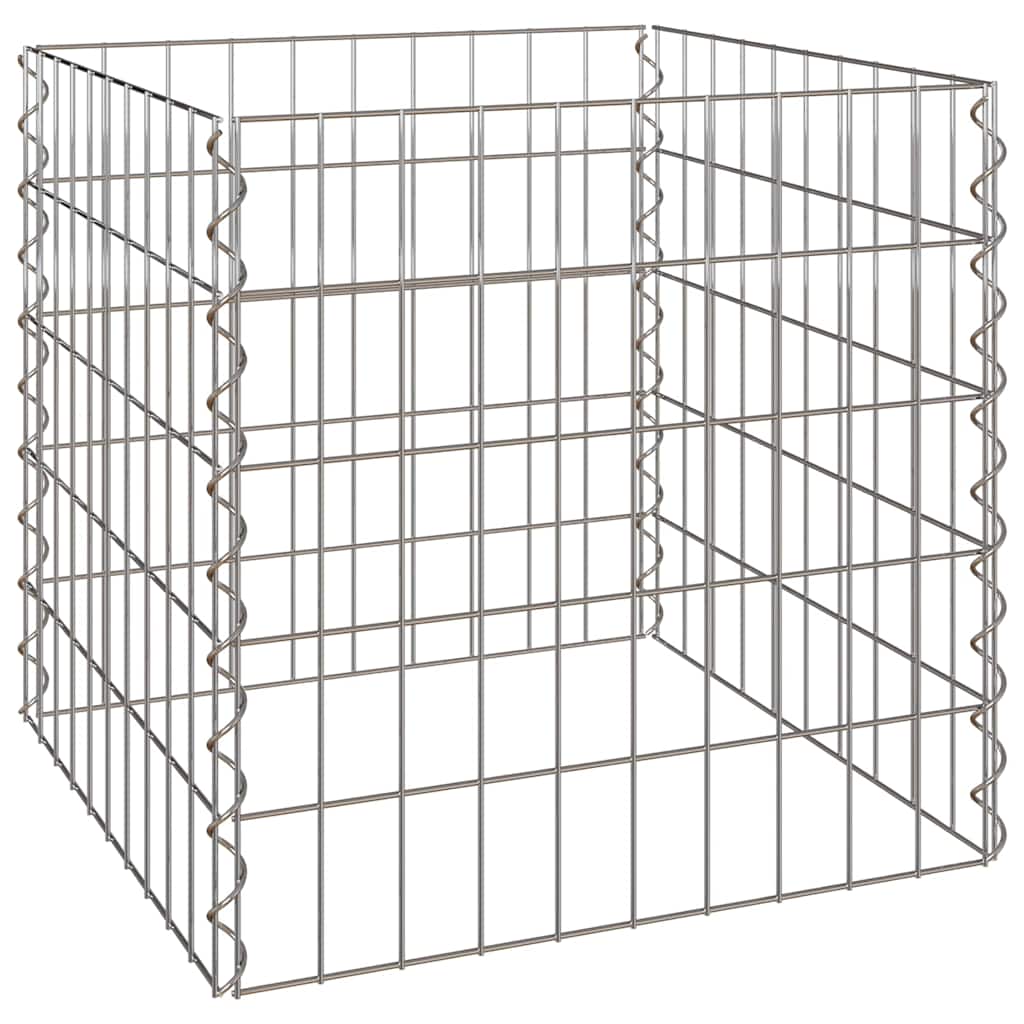 vidaXL Κάδος Κομποστοποίησης Γκρι Ατσάλι