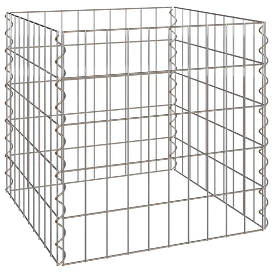 vidaXL Κάδος Κομποστοποίησης Γκρι Ατσάλι