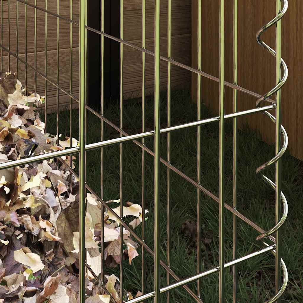 vidaXL Κάδος Κομποστοποίησης Γκρι Ατσάλι