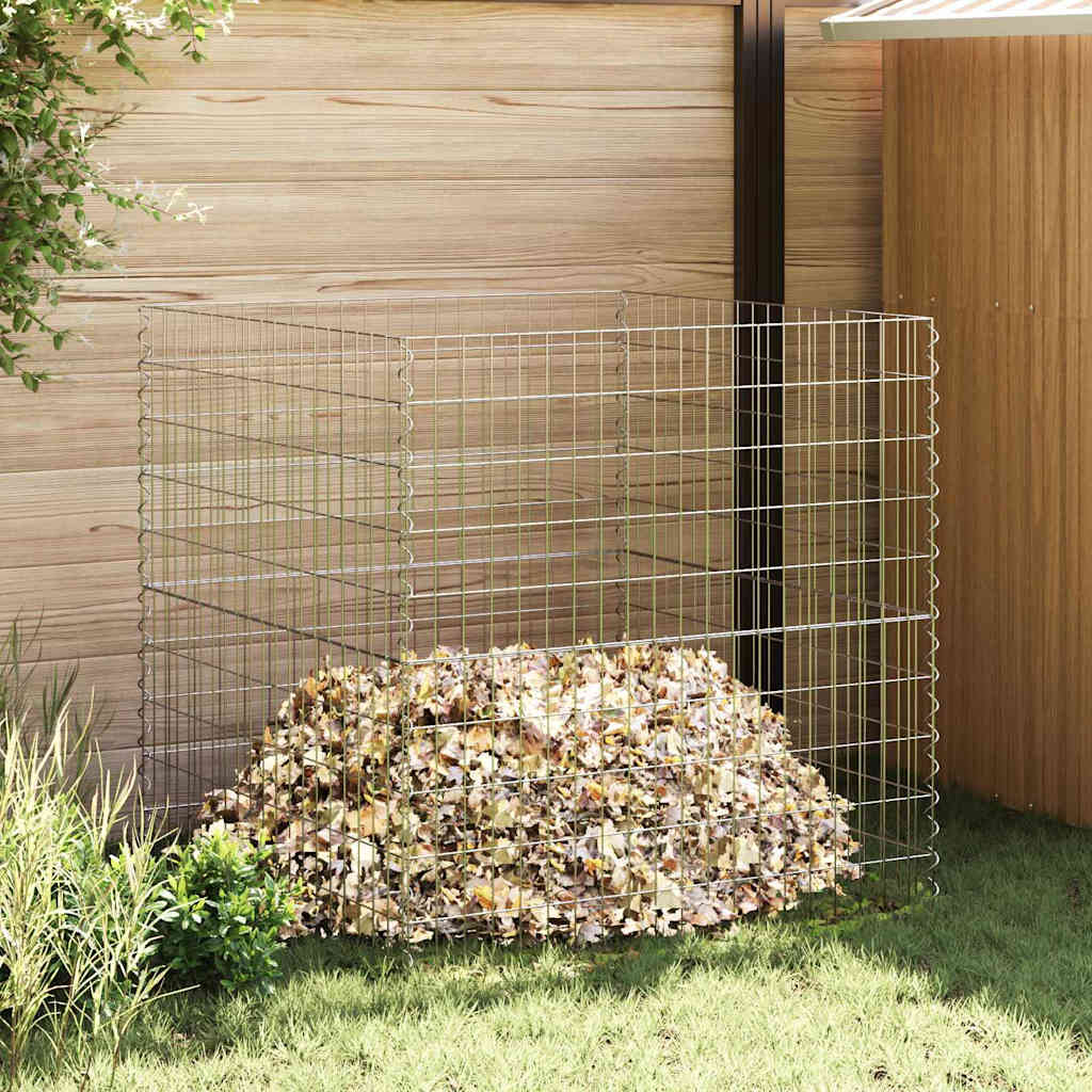 vidaXL Κάδος Κομποστοποίησης Γκρι Ατσάλι