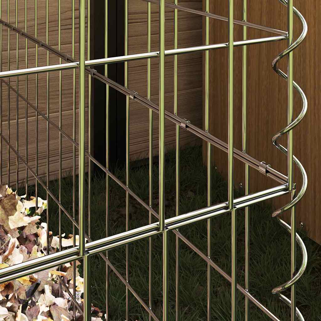 vidaXL Κάδος Κομποστοποίησης Γκρι Ατσάλι