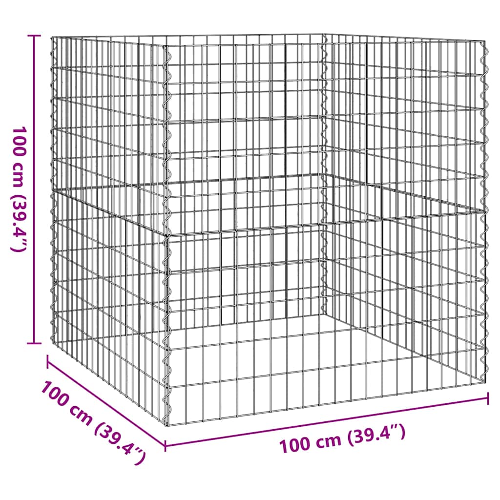 vidaXL Κάδος Κομποστοποίησης Γκρι Ατσάλι