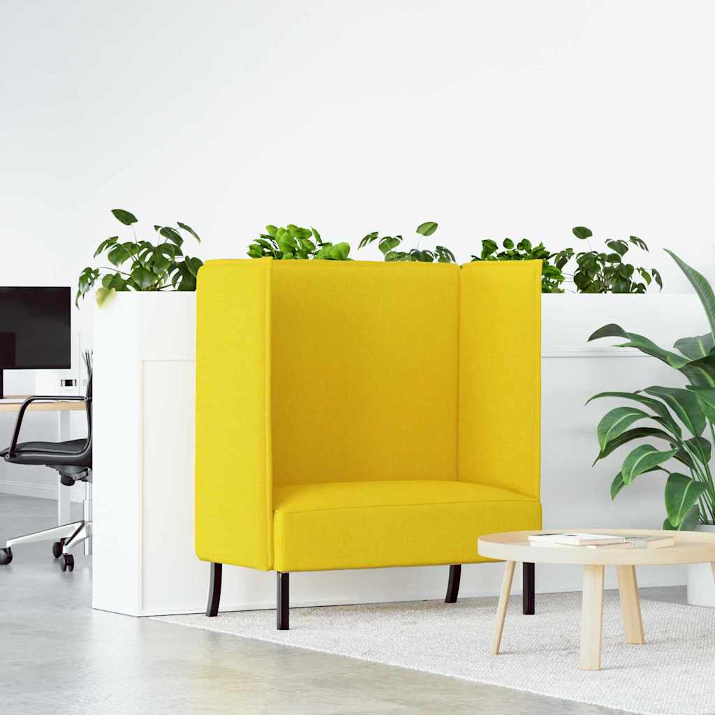 vidaXL Καναπές Υψηλής Πλάτης 101cm Ανοιχτό κίτρινο ύφασμα