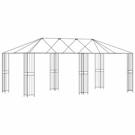 vidaXL Σκελετός Γκαζebo 6 x 3 m Μαύρο Ατσάλι