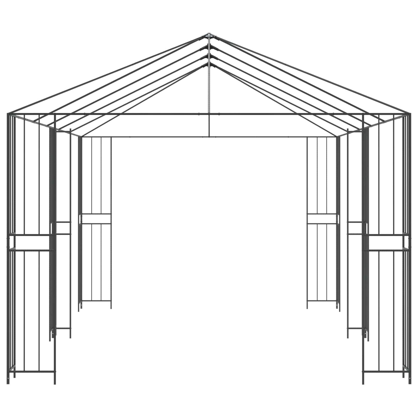 vidaXL Σκελετός Γκαζebo 6 x 3 m Μαύρο Ατσάλι