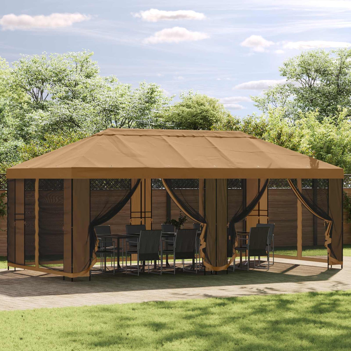 vidaXL Σκελετός Γκαζebo 6 x 3 m Μαύρο Ατσάλι