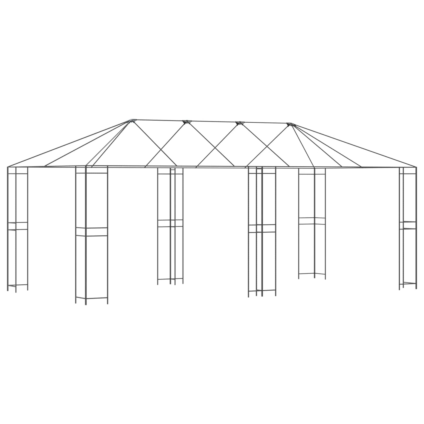 vidaXL Σκελετός Γκαζebo 6 x 3 m Μαύρο Ατσάλι