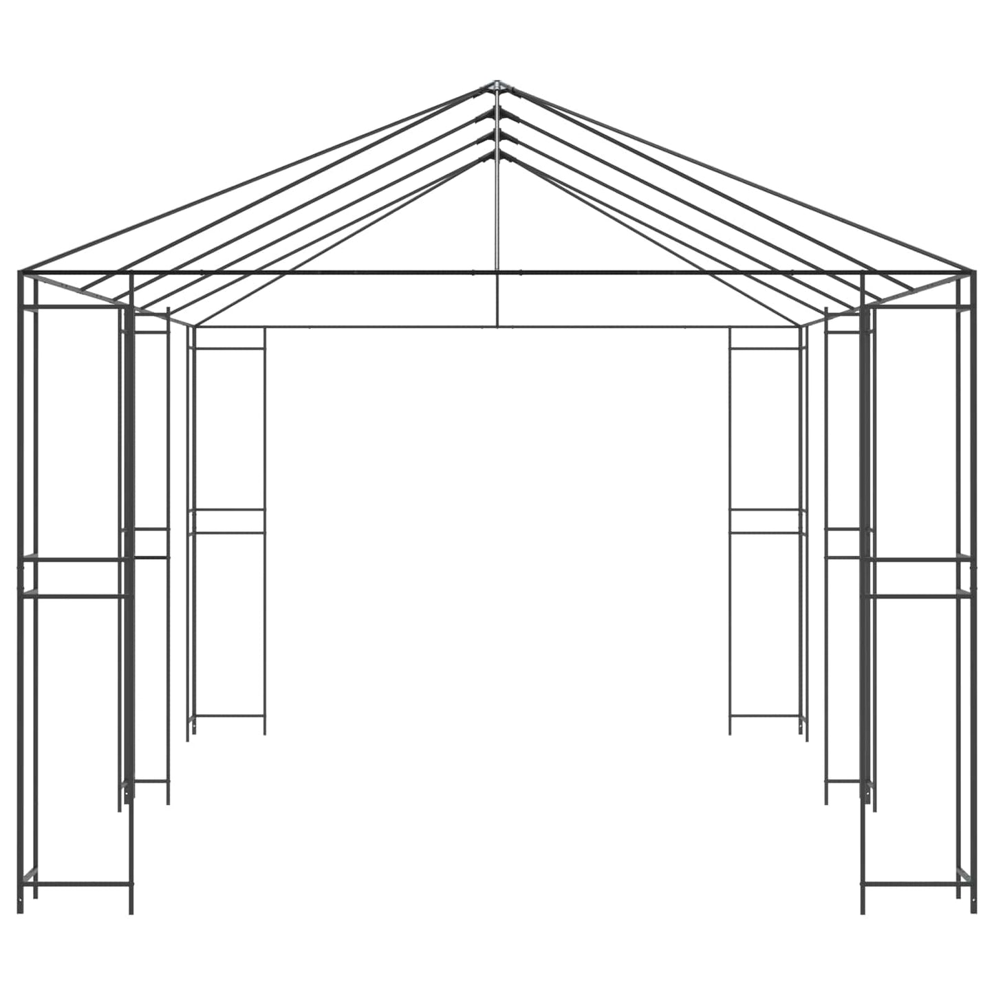 vidaXL Σκελετός Γκαζebo 6 x 3 m Μαύρο Ατσάλι