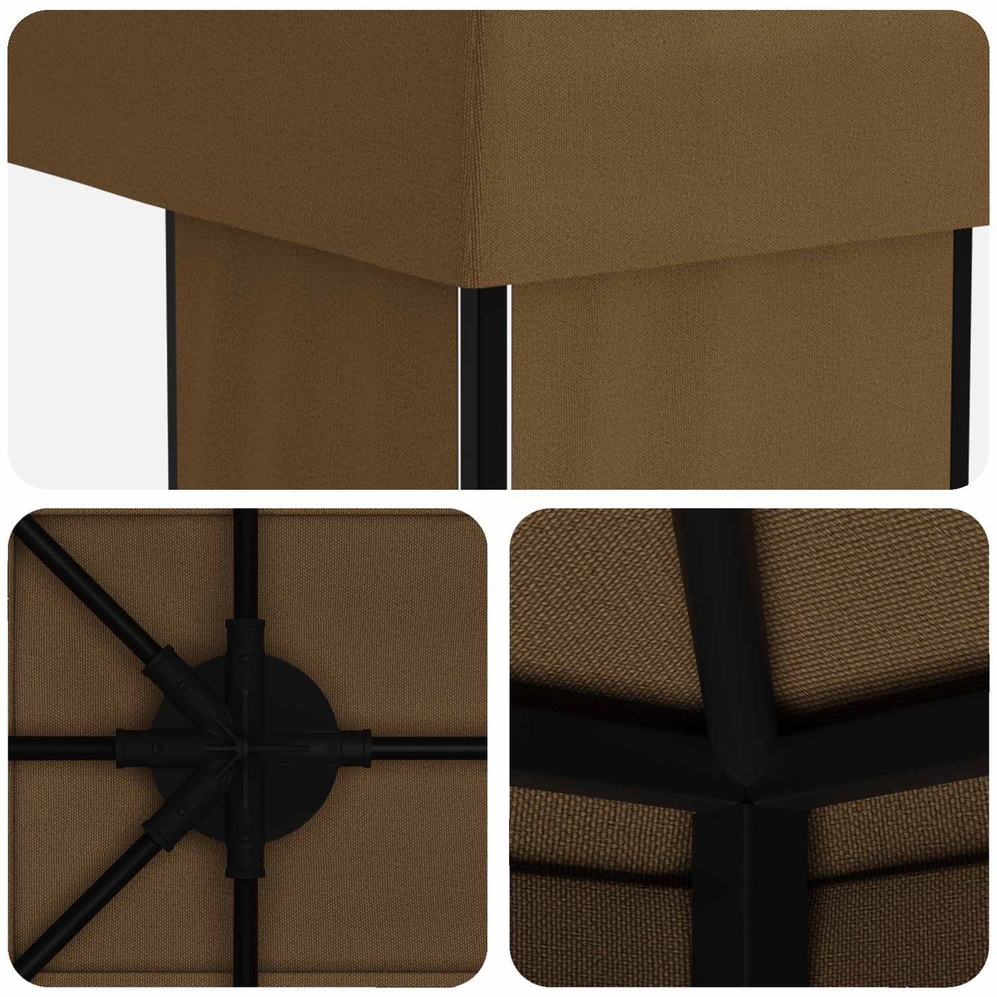vidaXL Κήπος Γκαζebo 6 x 3 m Taupe Πολυεστέρας και Χάλυβας 190