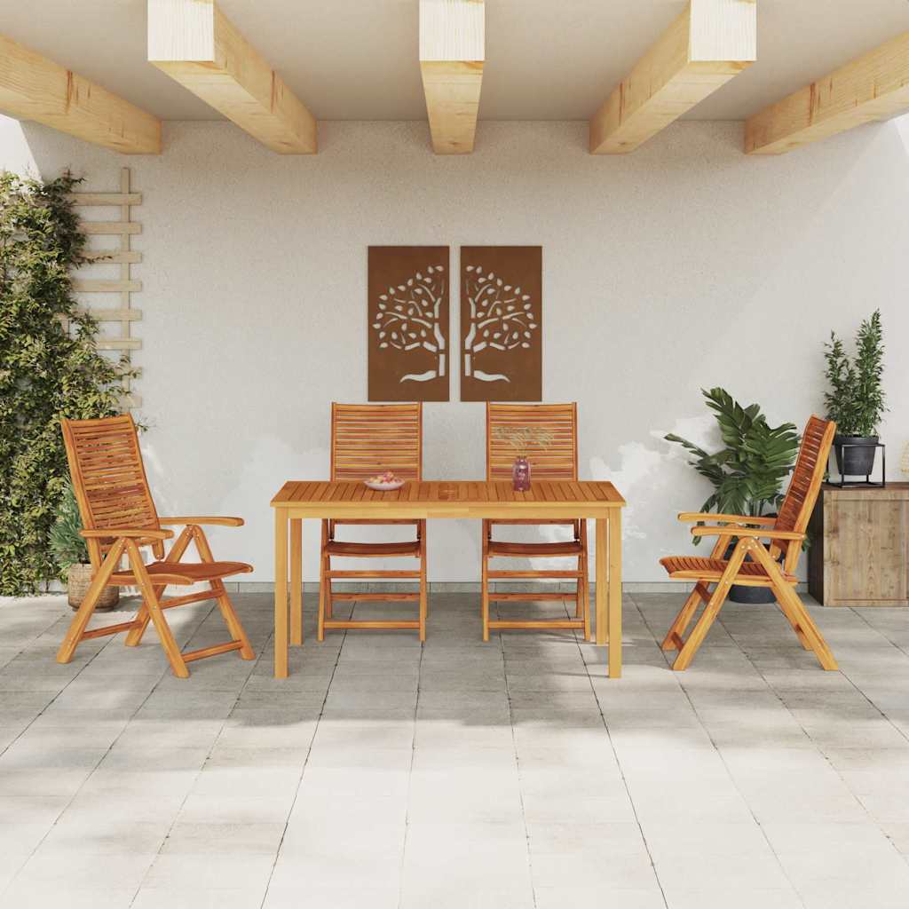 vidaXL Σέτ φαγητού για κήπο 5 pcs Καφέ Στερεό Ξύλο Ακακίας