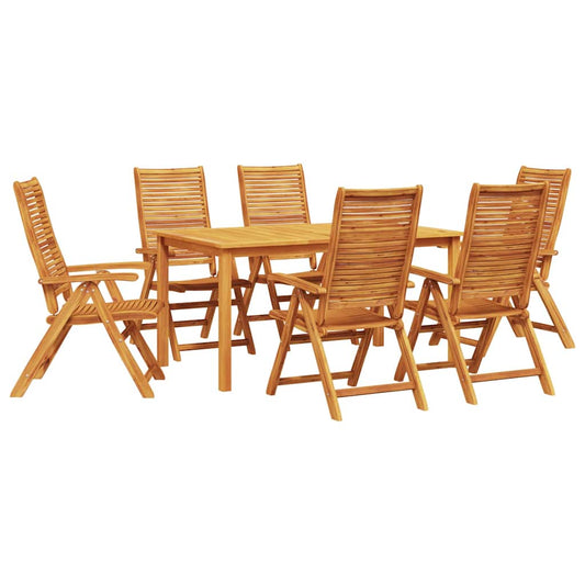 vidaXL Σέτ φαγητού για κήπο 7 pcs Καφέ Στερεό Ξύλο Ακακίας
