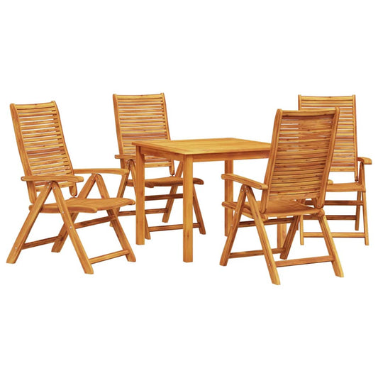 vidaXL Σέτ φαγητού για κήπο 5 pcs Καφέ Στερεό Ξύλο Ακακίας