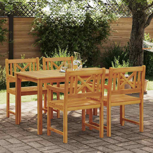 vidaXL Σέτ φαγητού για κήπο 5 pcs Καφέ Στερεό Ξύλο Ακακίας
