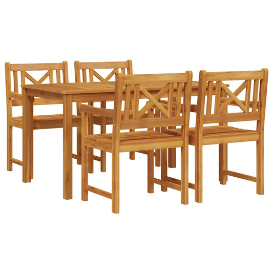 vidaXL Σέτ φαγητού για κήπο 5 pcs Καφέ Στερεό Ξύλο Ακακίας
