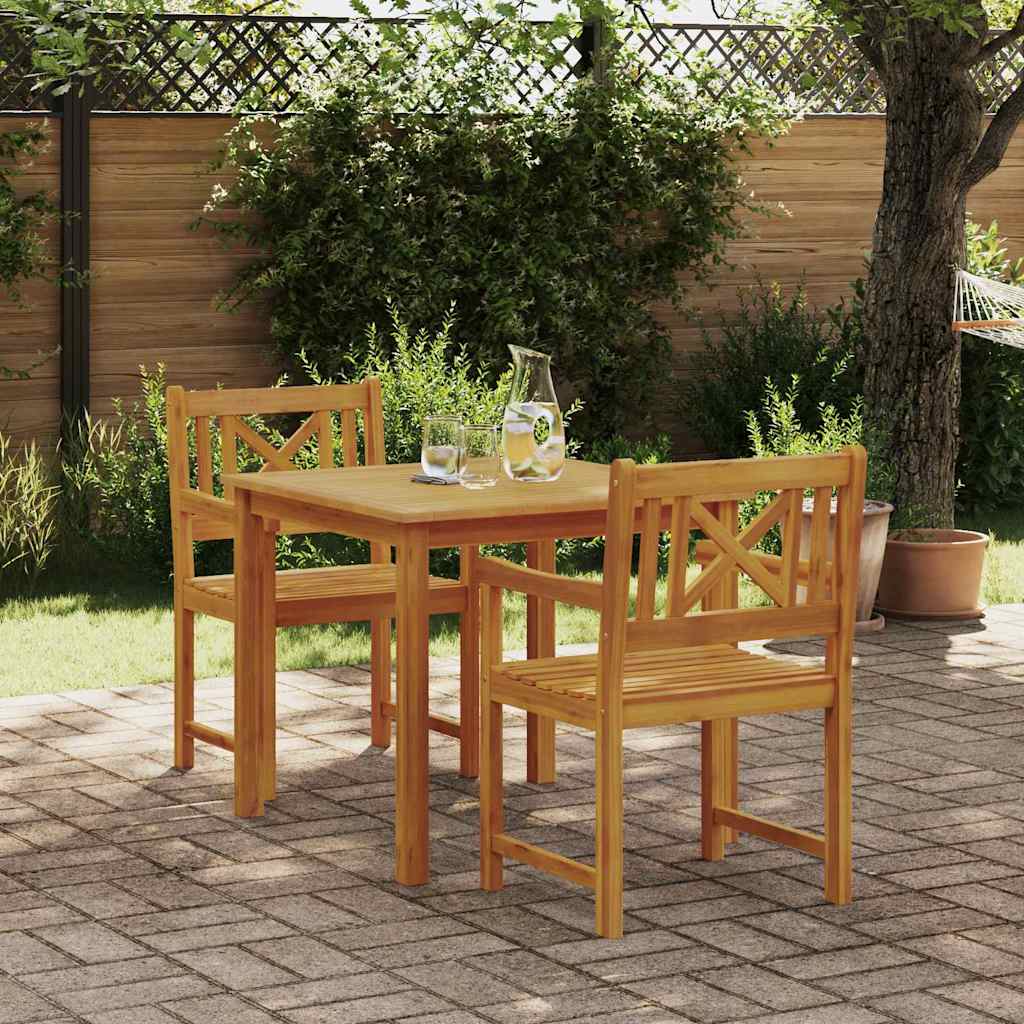 vidaXL Σέτ φαγητού για κήπο 3 pcs Καφέ Μασίφ ξύλο ακακίας