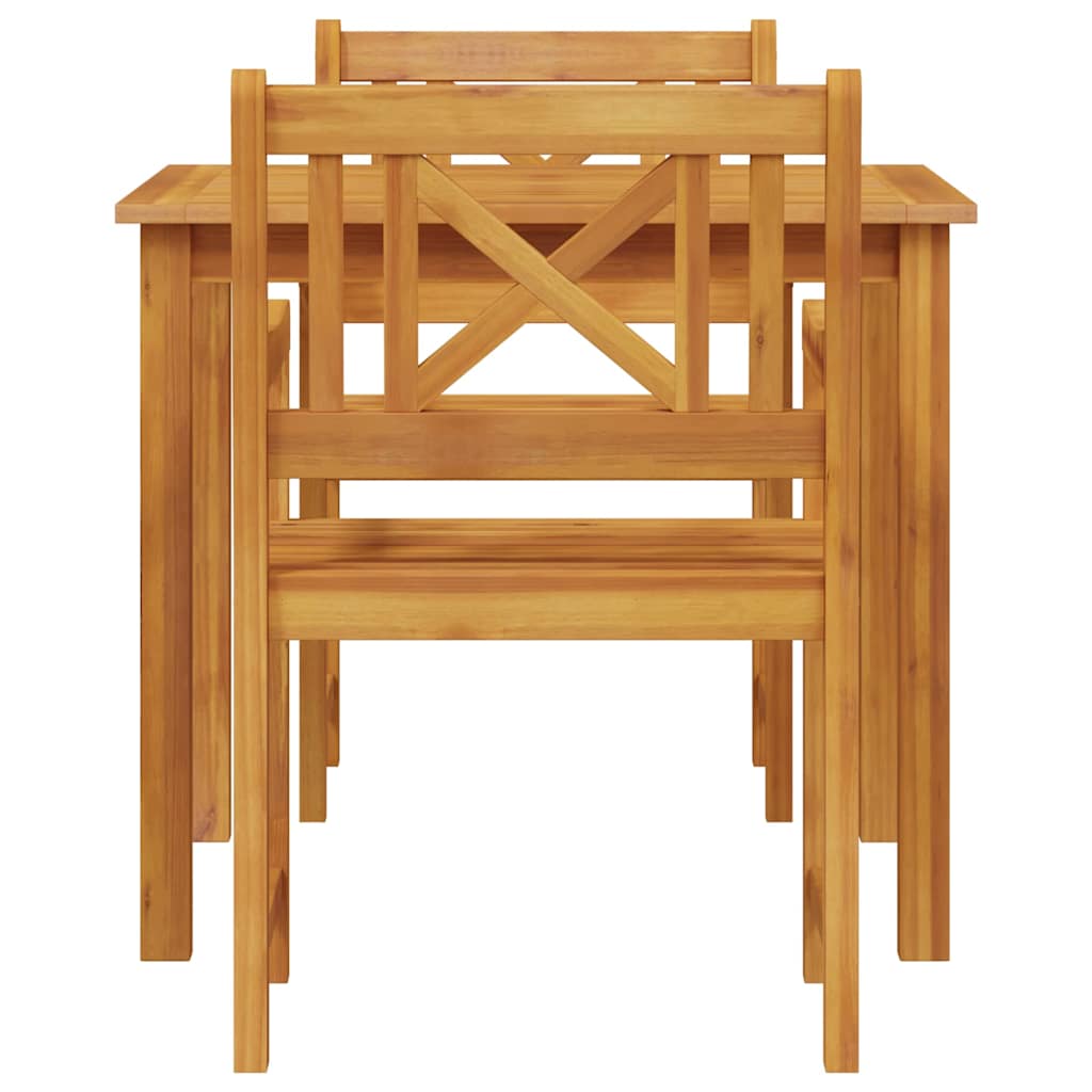 vidaXL Σέτ φαγητού για κήπο 3 pcs Καφέ Μασίφ ξύλο ακακίας