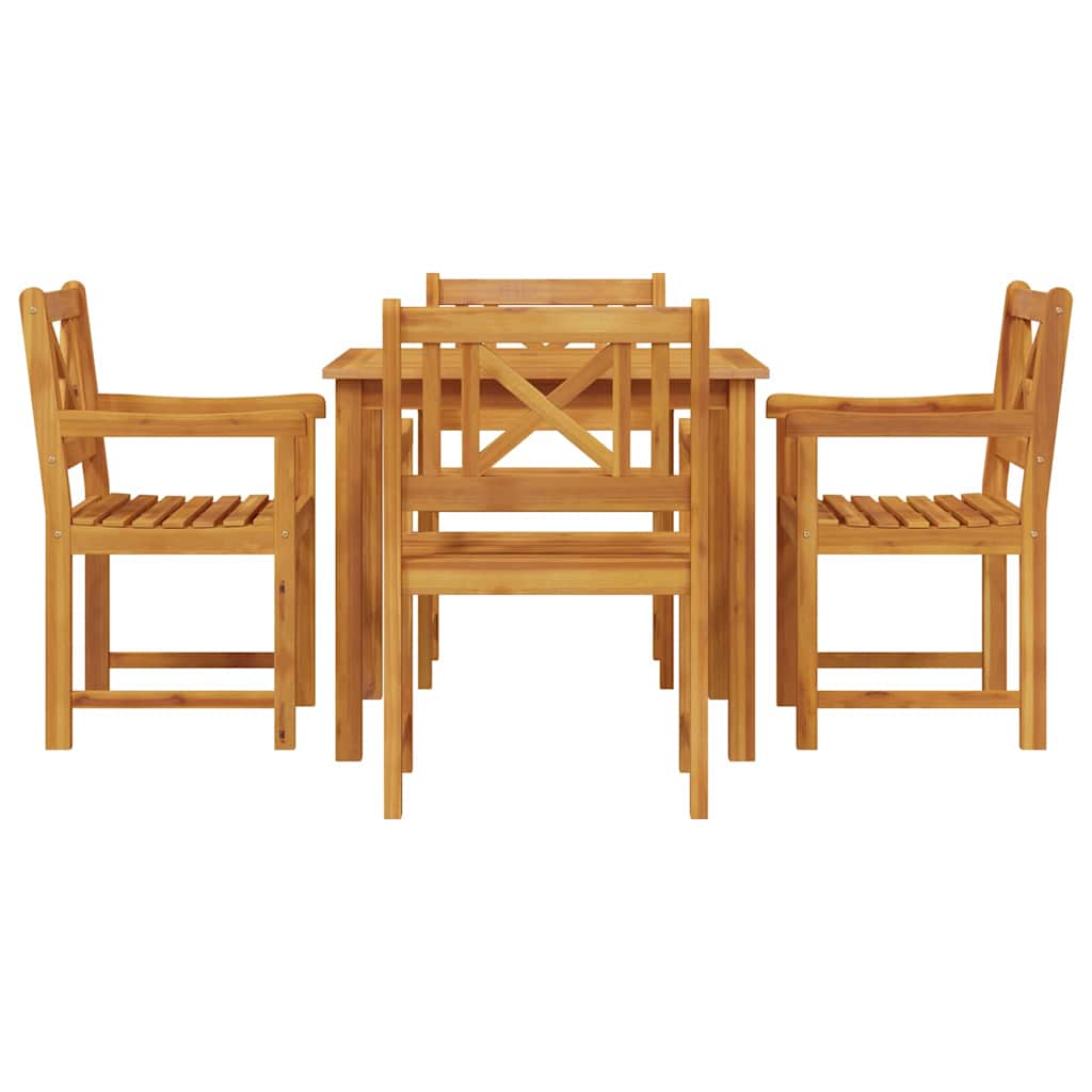 vidaXL Σέτ φαγητού για κήπο 5 pcs Καφέ Μασίφ ξύλο ακακίας