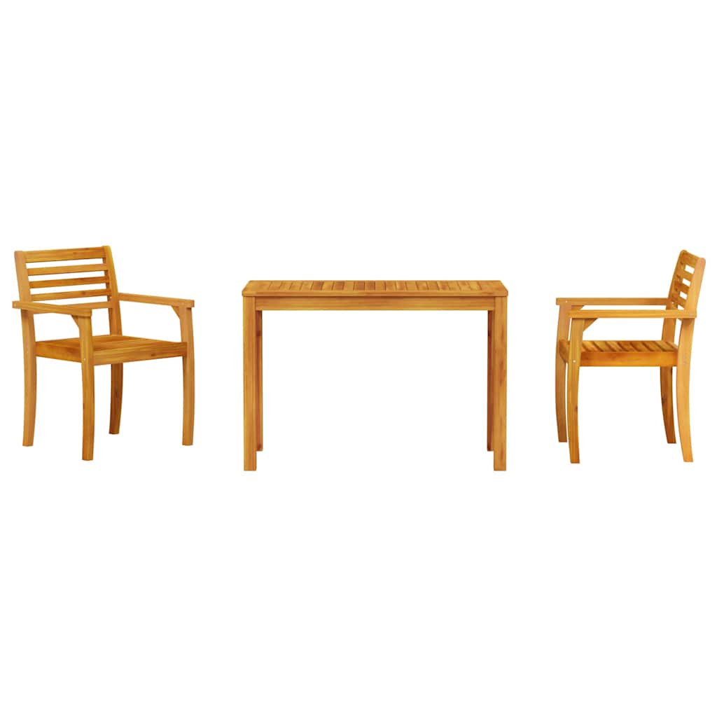 vidaXL Σέτ φαγητού για κήπο 3 pcs Καφέ Στερεό Ξύλο Ακακίας