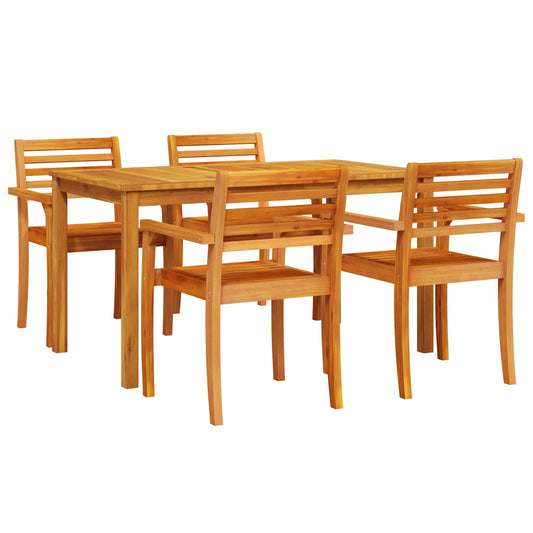 vidaXL Σέτ φαγητού για κήπο 5 pcs Καφέ Στερεό Ξύλο Ακακίας